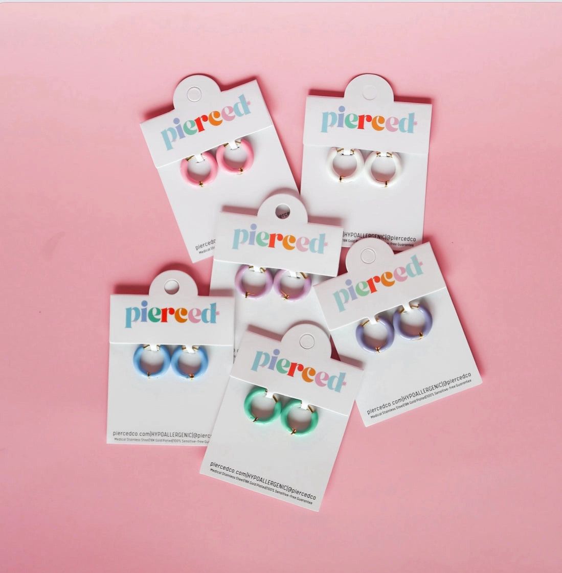 Color Huggie Earrings- White