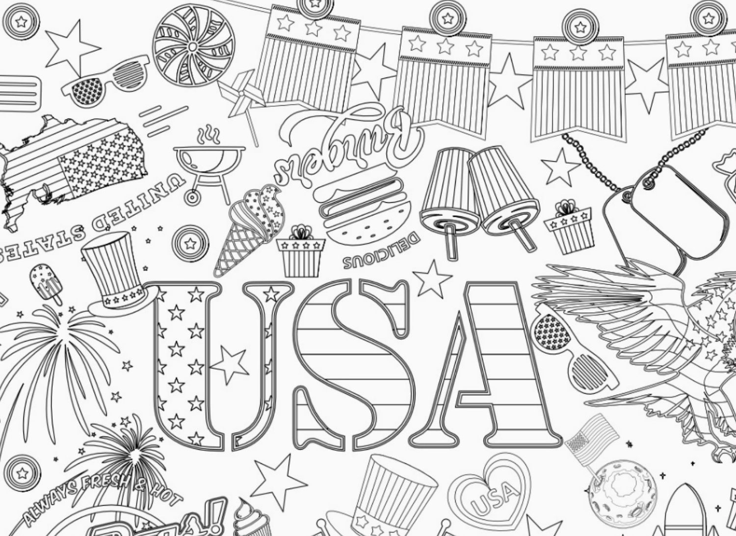 Coloring Tablecloth - Patriotic