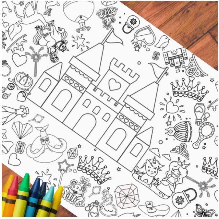 Coloring Tablecloth - Princess