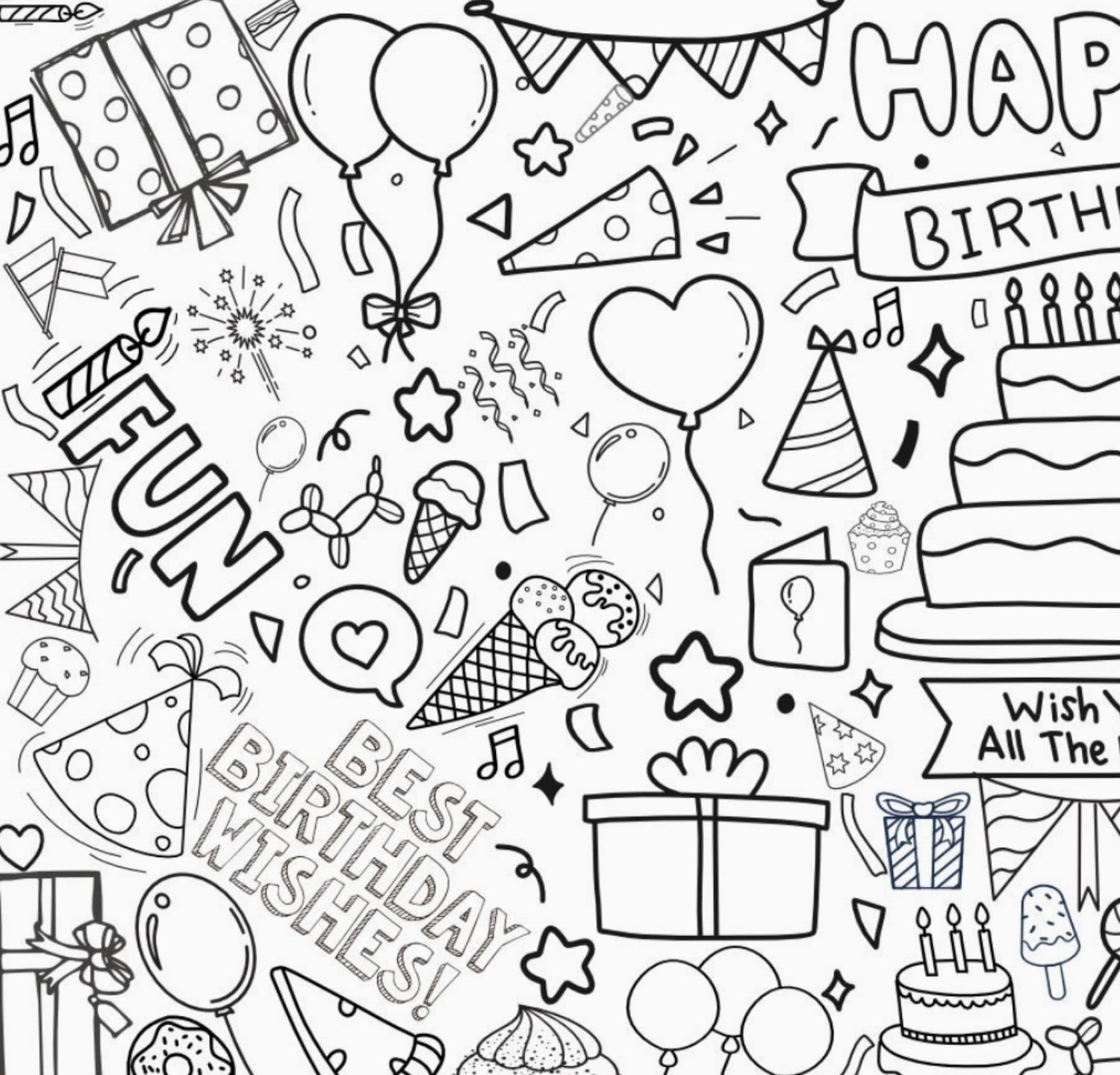 Coloring Tablecloth - Happy Birthday
