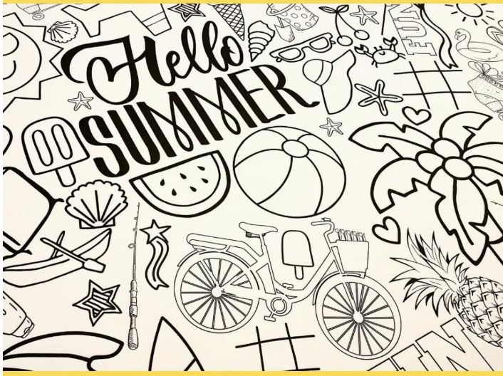 Coloring Tablecloth - Summer Fun