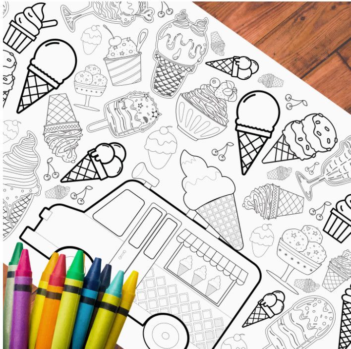 Coloring Tablecloth - Ice Cream