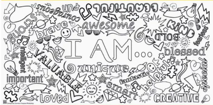 Coloring Tablecloth - Affirmations