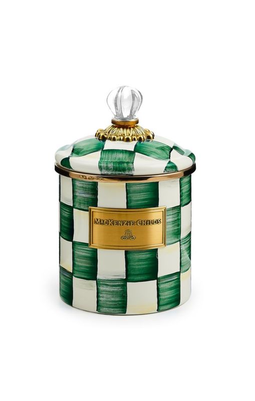 Emerald Check Small Canister
