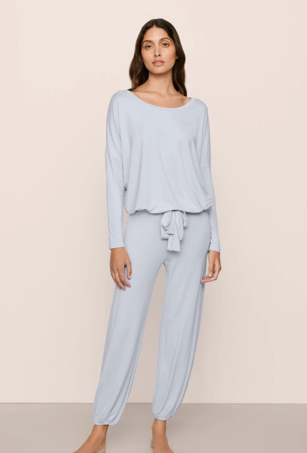 Gisele Slouchy Set- Denim and White