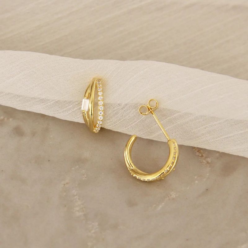 Gold Michelle Semi Hoops