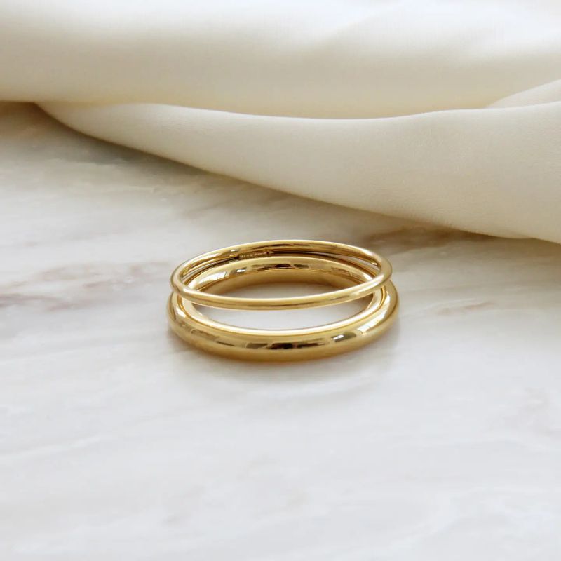 Gold Double Band Ring - 6