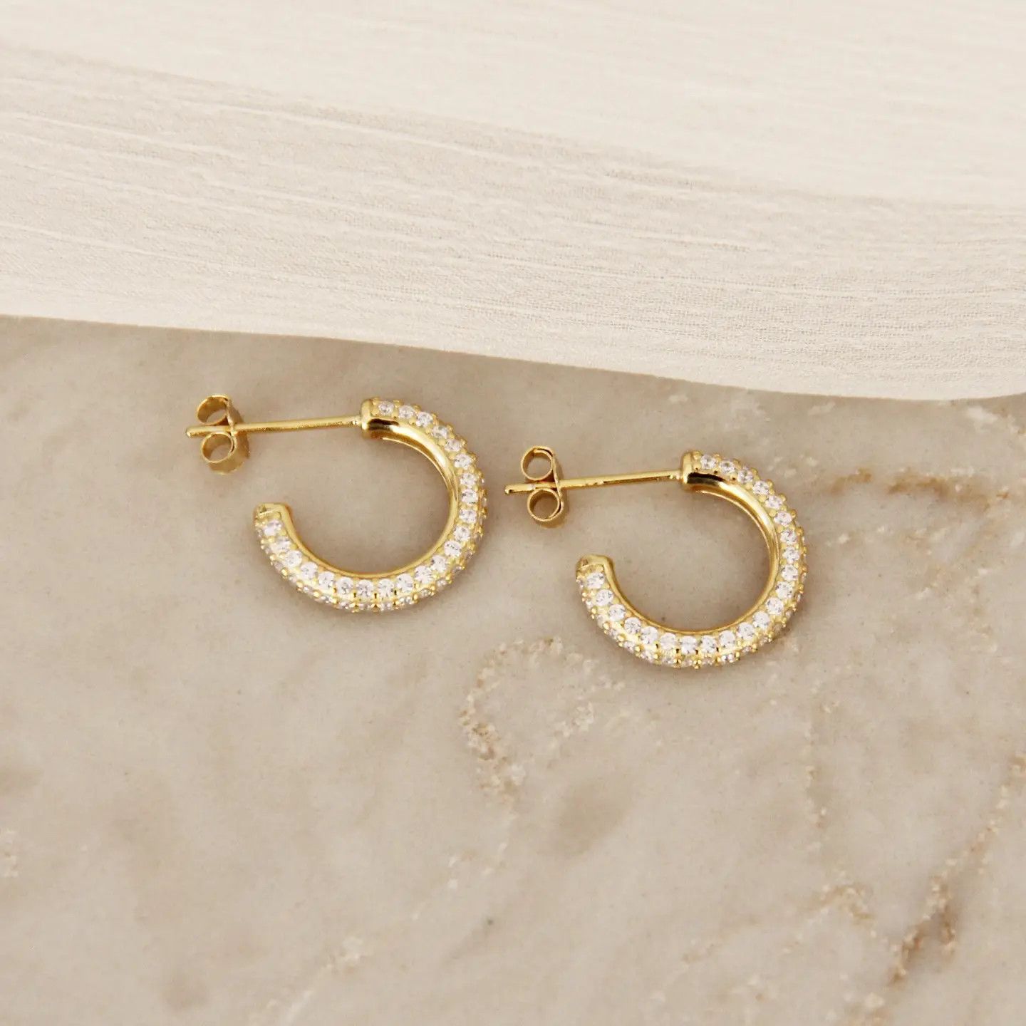 Gold Lucia Semi Hoops