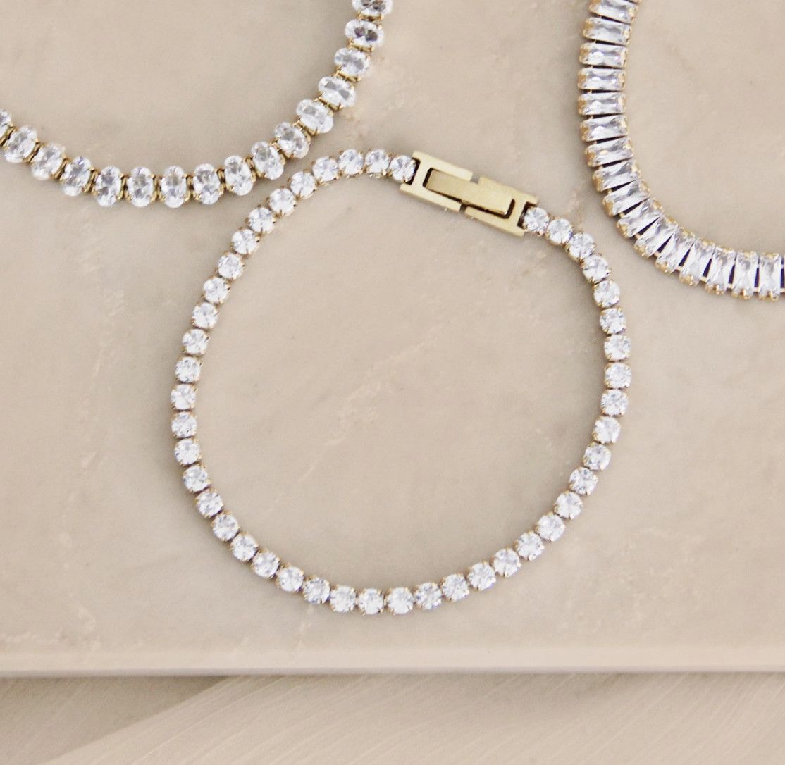 Gold Tennis Bracelet Round