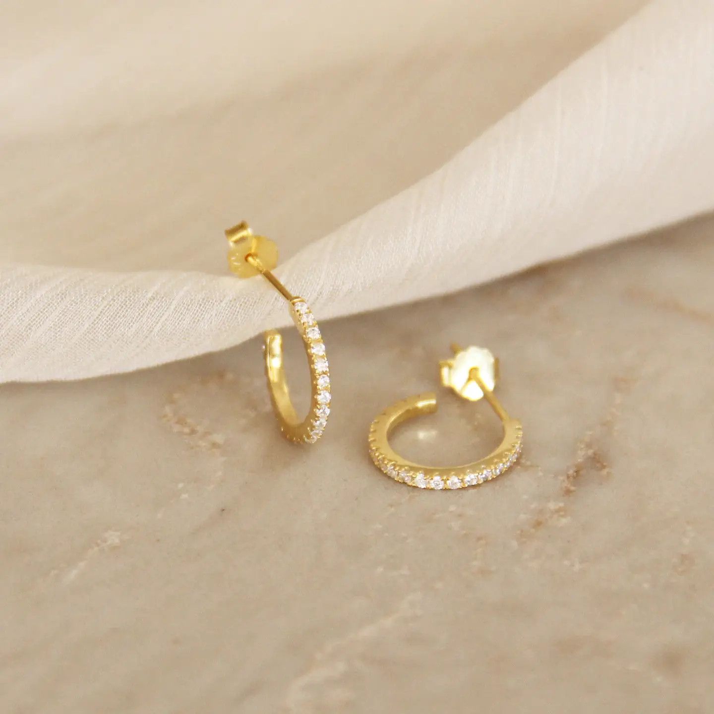 Gold Naomi Semi Hoops