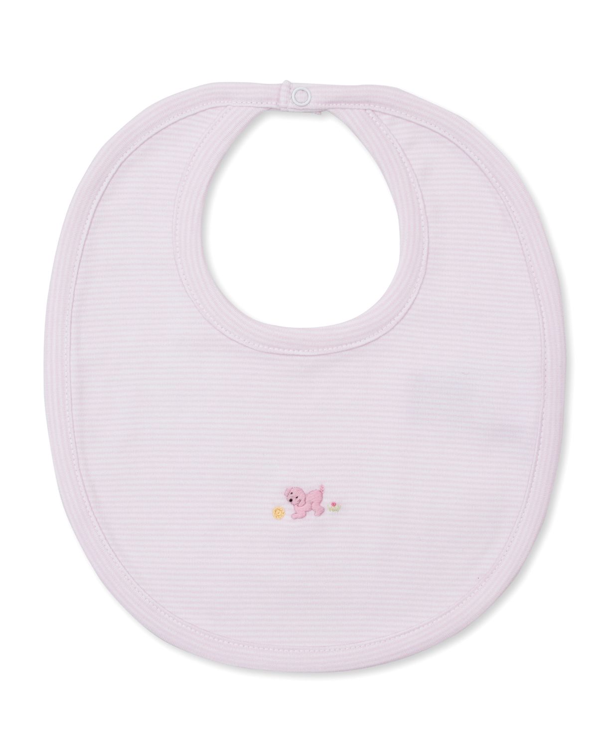 Premier Playful Pups Pink Bib w/ Hand Emb Stripe