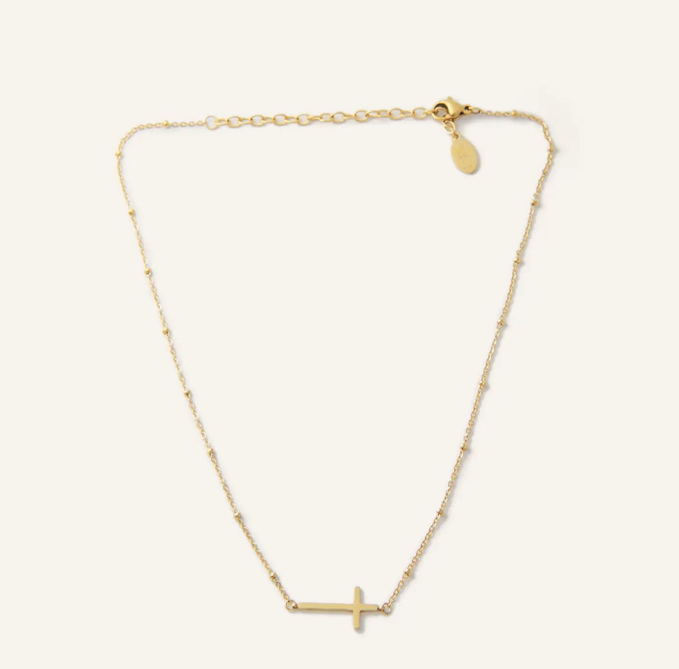 Waterproof Gold Heavenly Cross Necklace