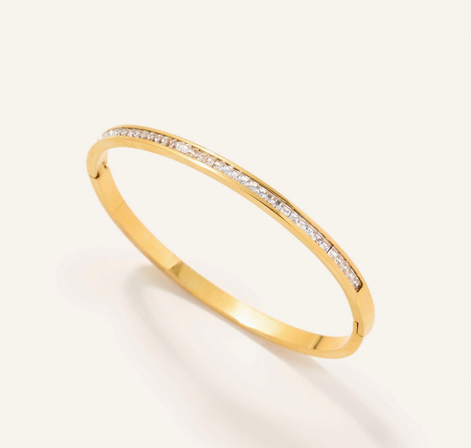 Crystal Gold Bangle Bracelet