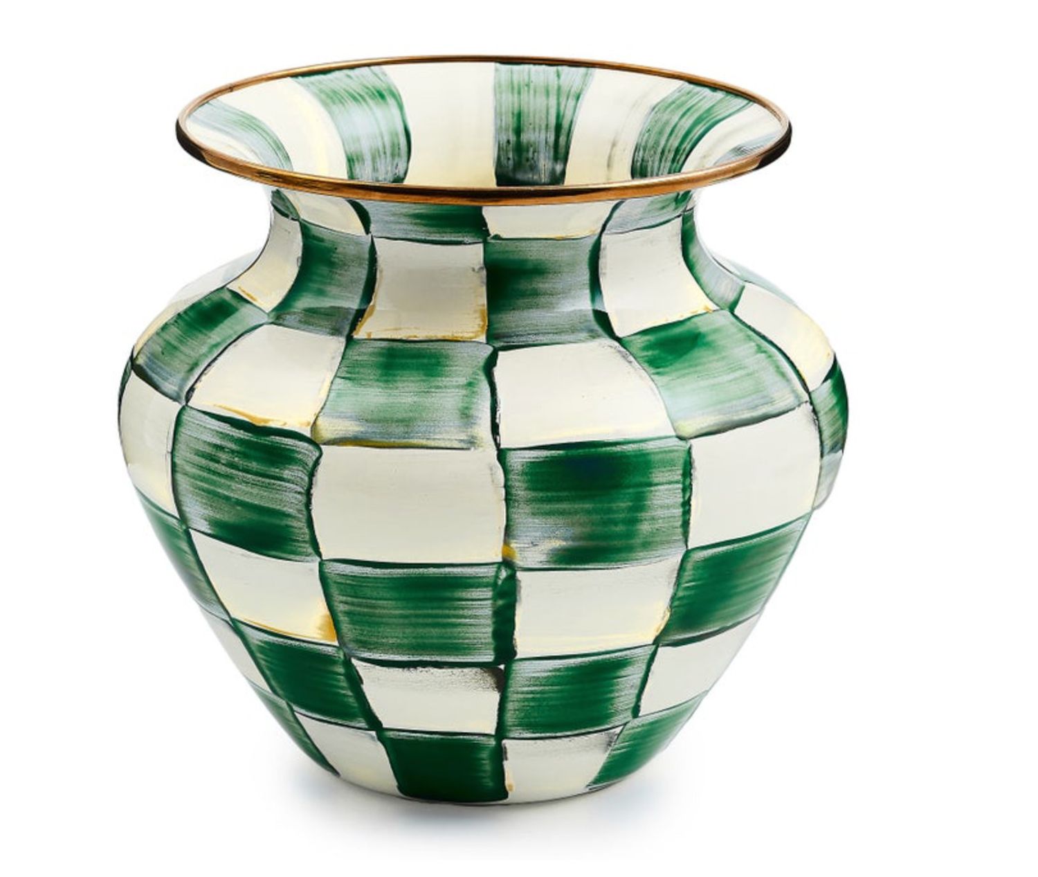 Emerald Check Large Vase