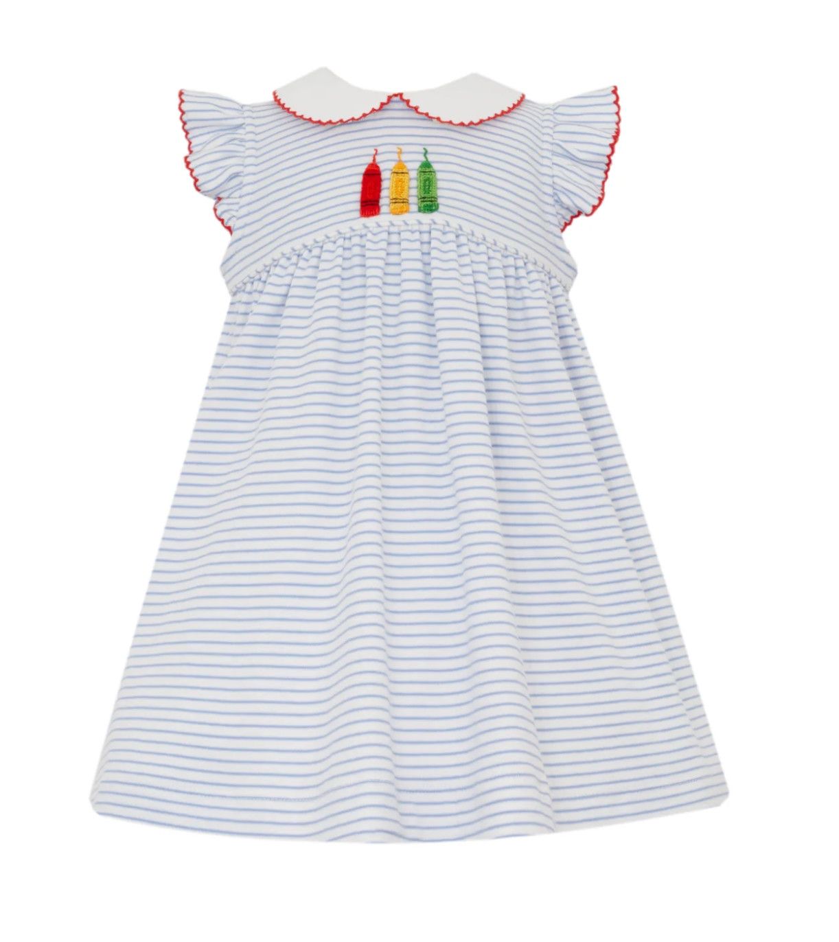 Girl&#39;s Crayons Blue Stripe Knit Dress
