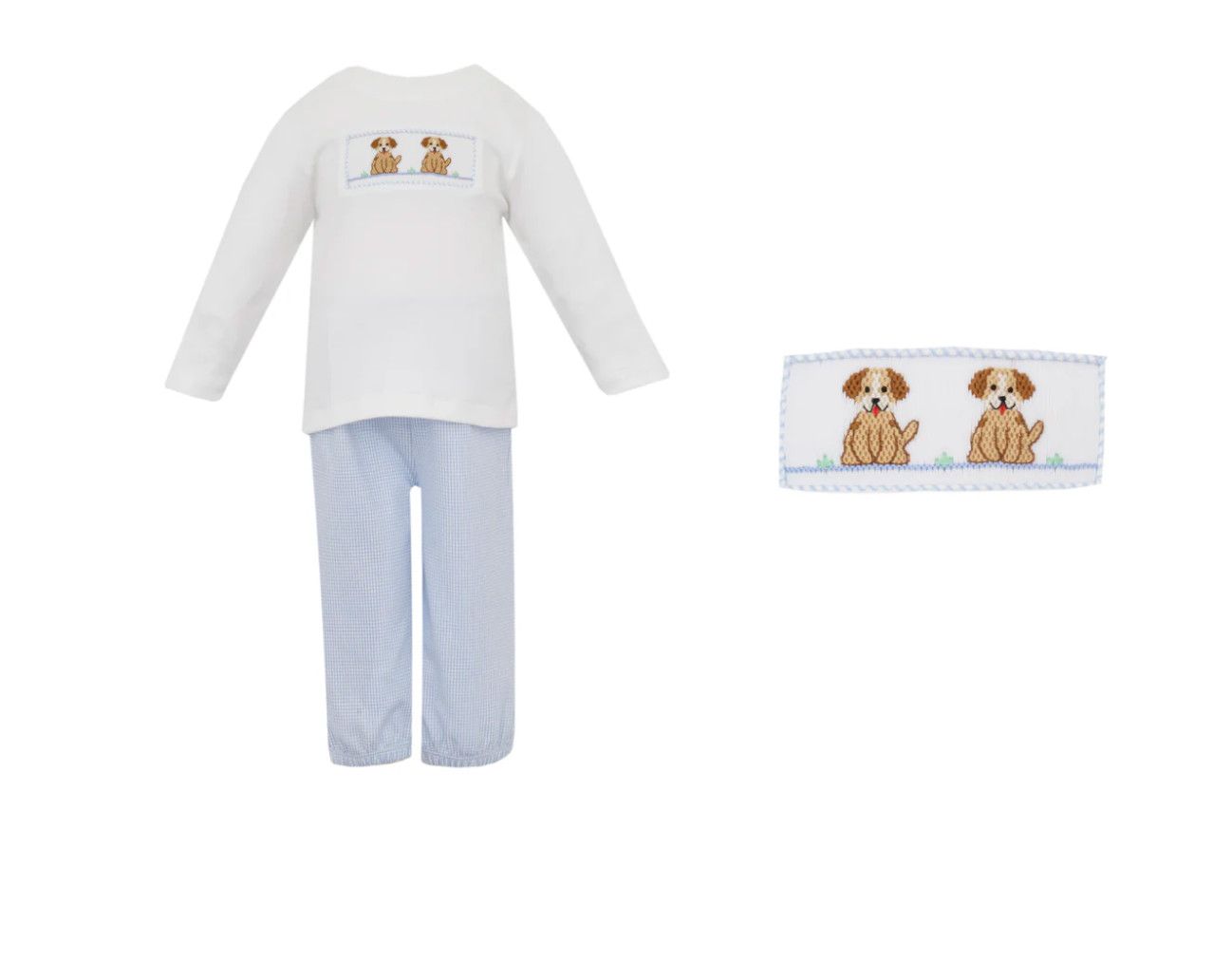 Boy&#39;s Puppies Blue Knit Check Pant Set
