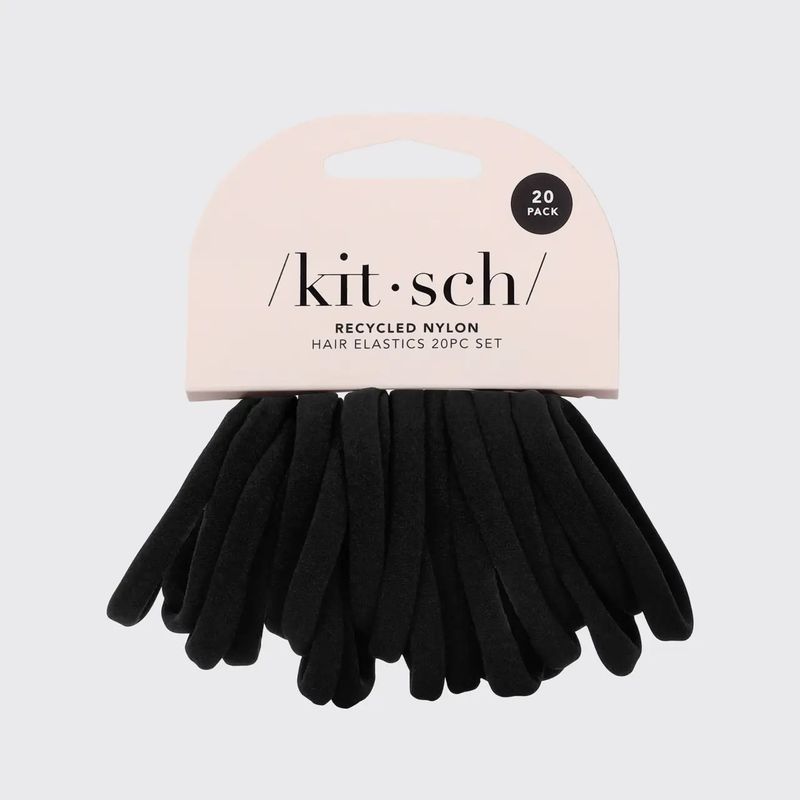 20pk. Black Nylon Hair Ties