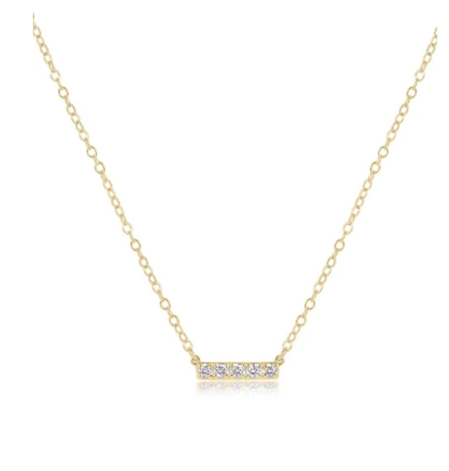 EN 14kt Gold &amp; Diamond Five Bar Necklace