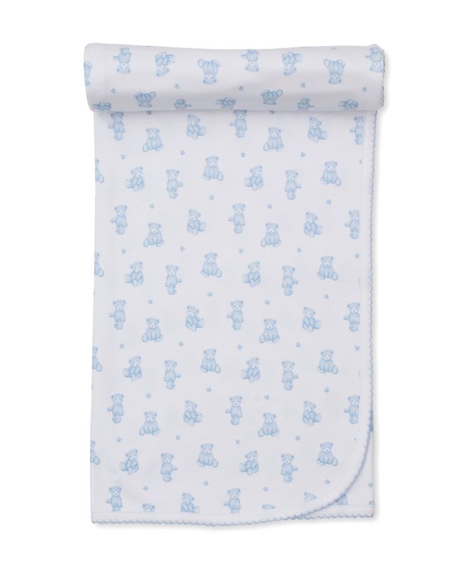 Teddy Bear Time Blanket- Light Blue