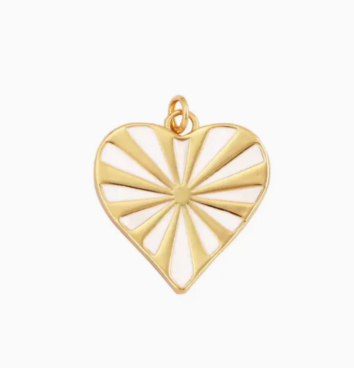 White Sunshine Heart Charm