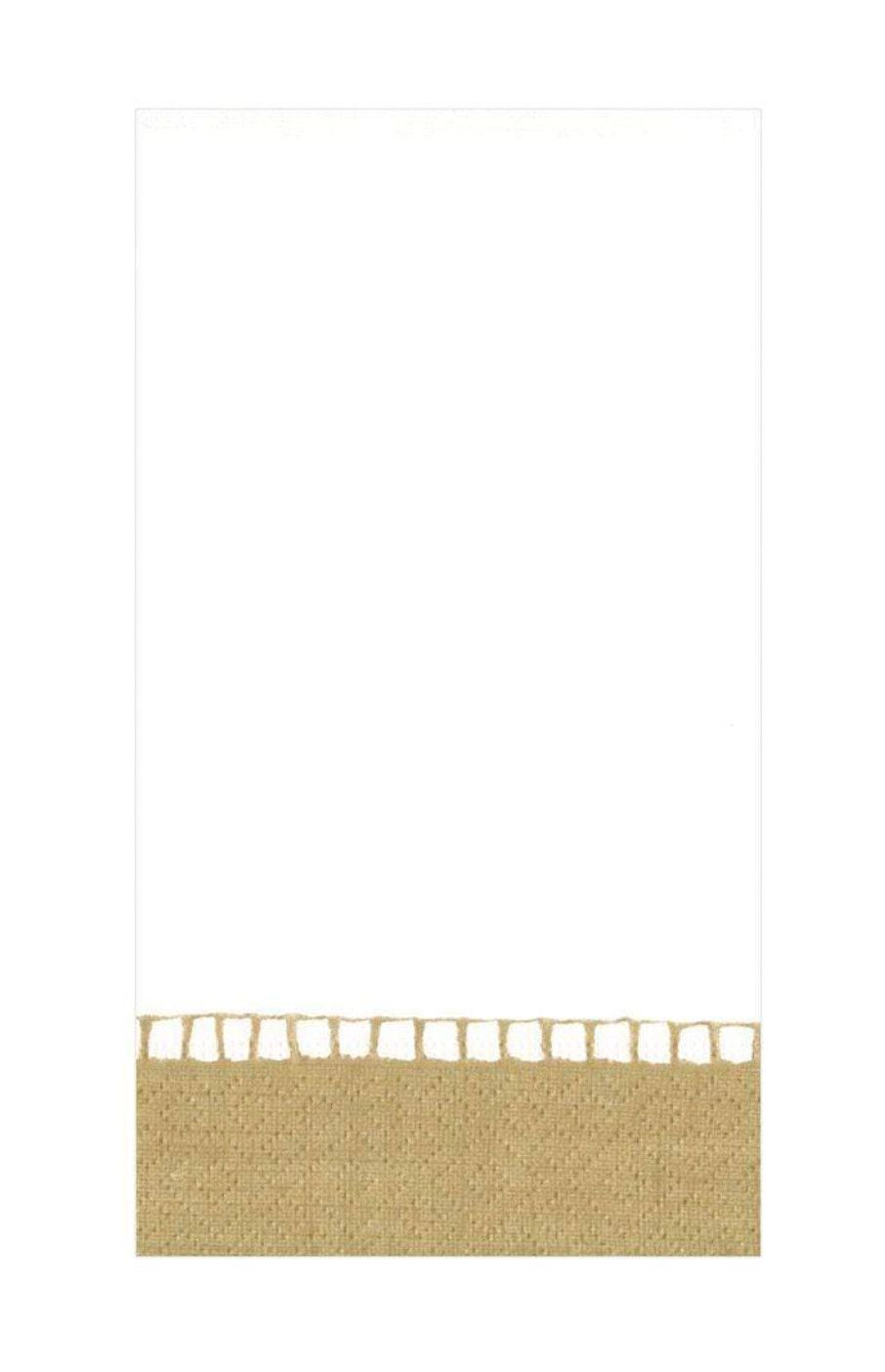 Linen Border Gold Guest Towel