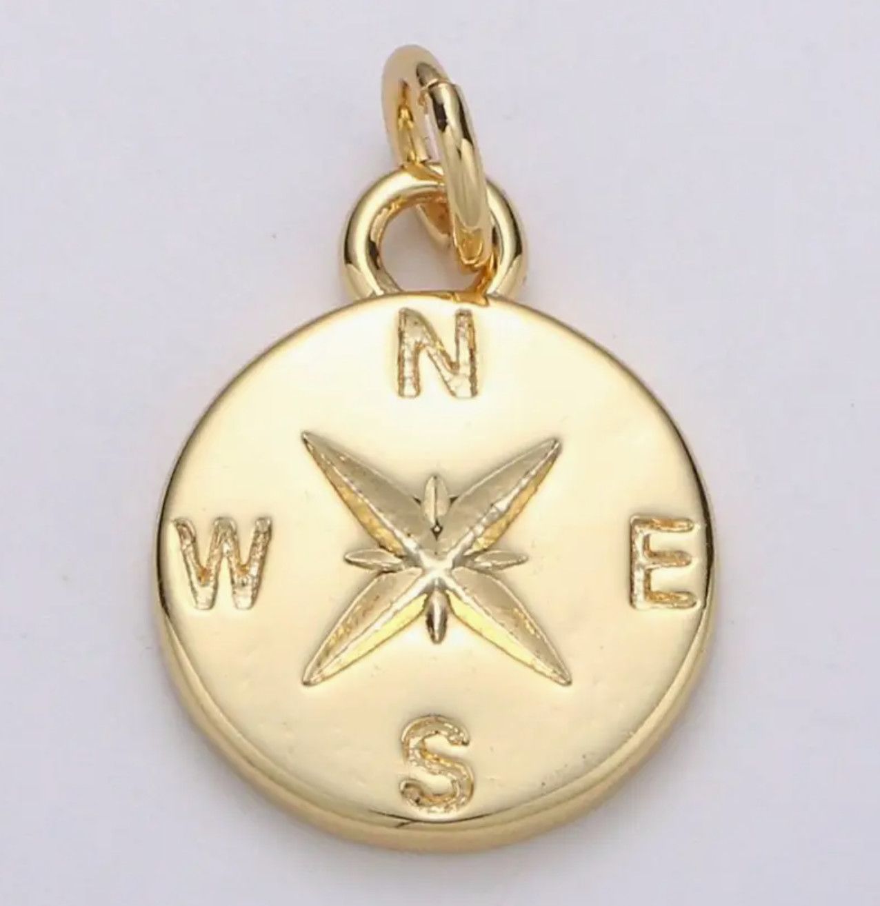 Dainty Gold Compass Charm