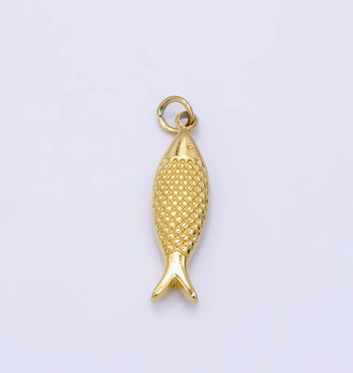 Stainless Steel Scaled Fish Charm