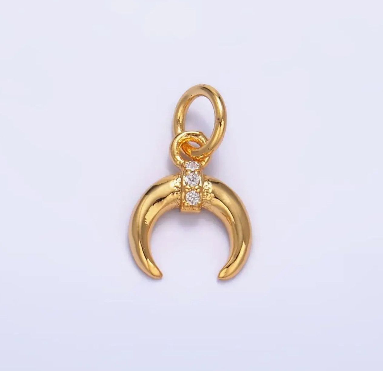 24K Gold Filled Micro Paved Horn Tusk