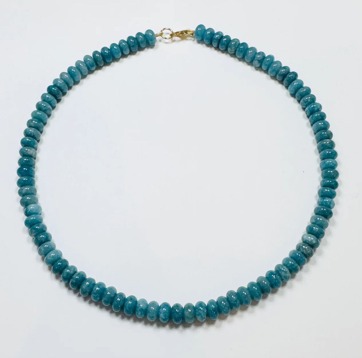 Peacock Blue Angelite necklace
