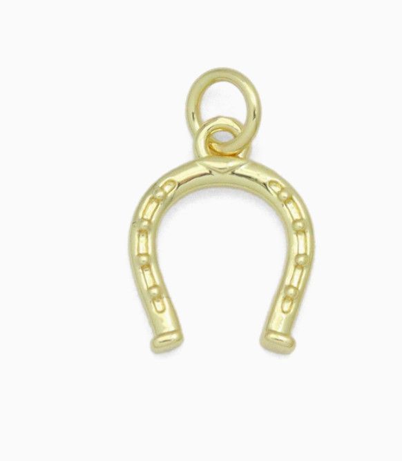 18K Gold Lucky Horse Shoe Charm