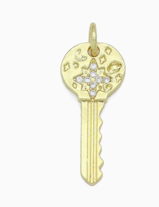 Clear CZ Key Charm