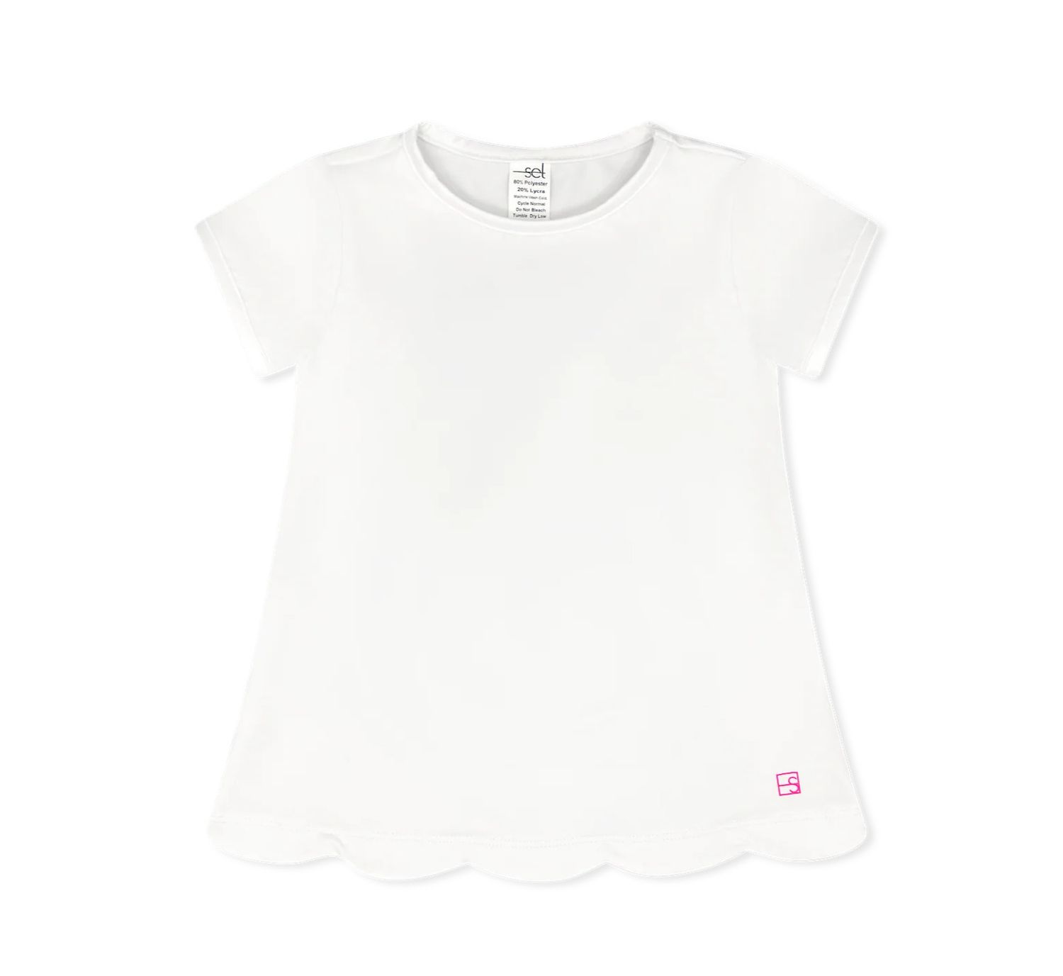 Bridget Basic Tee Scallop - Pure Coconut