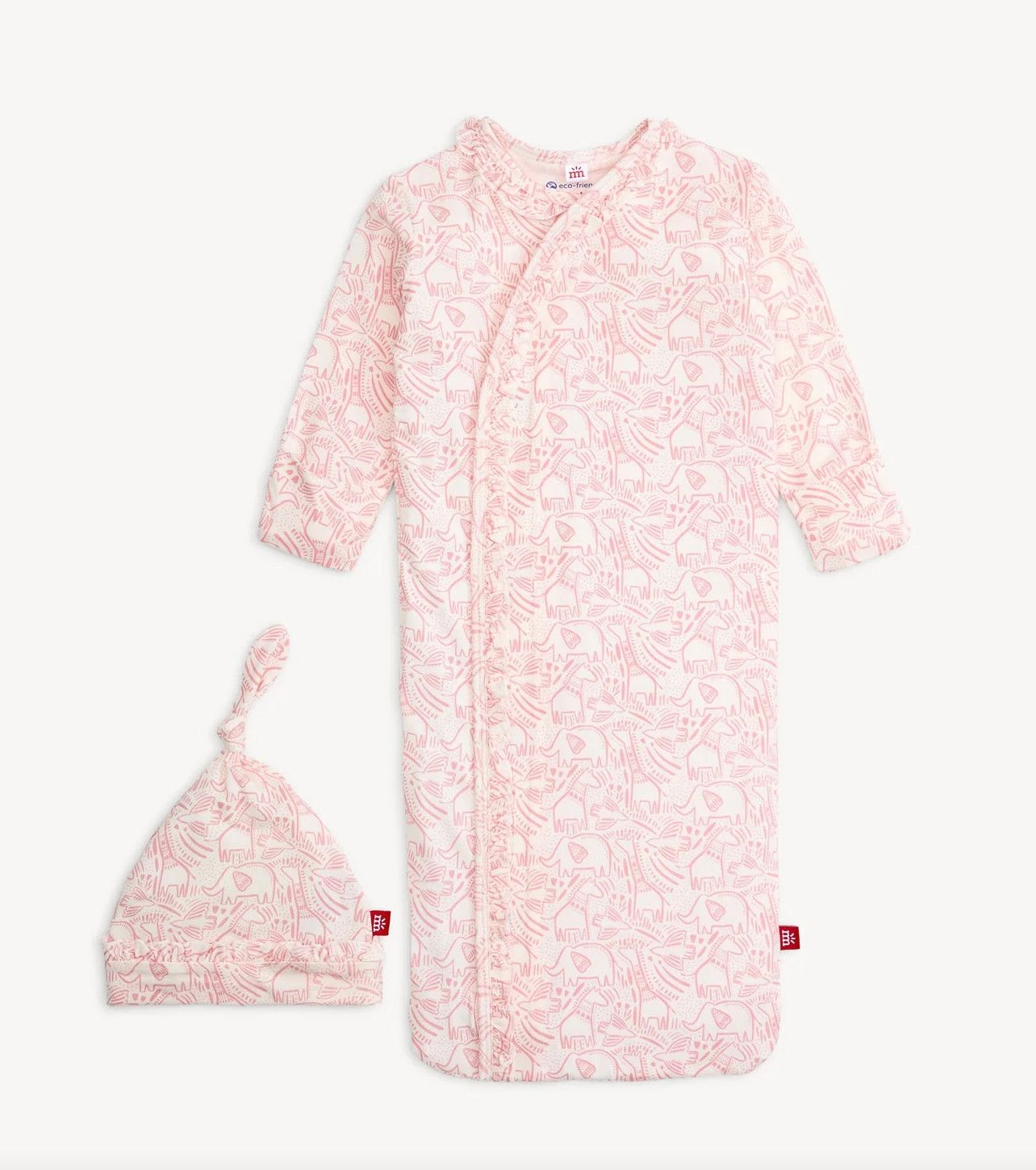 Pink Herds of a Feather Modal Gown + Hat w/ Ruffle