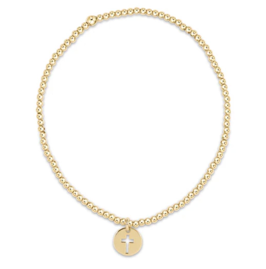 Egirl Classic Gold 2MM Bracelet with Blessed Small Disc