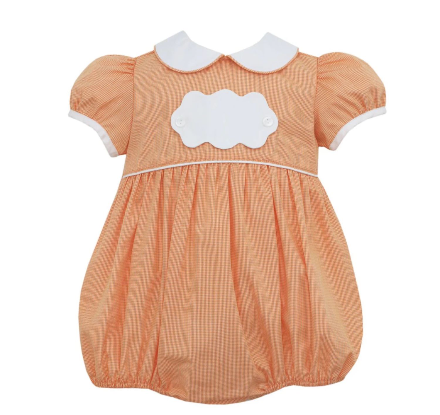 Orange Gingham Girl&#39;s Short Bubble