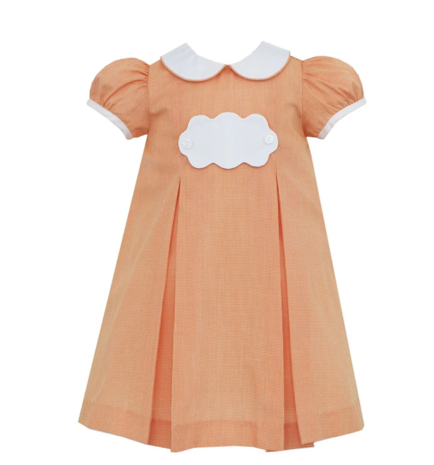 Orange Gingham Girl&#39;s Float Dress