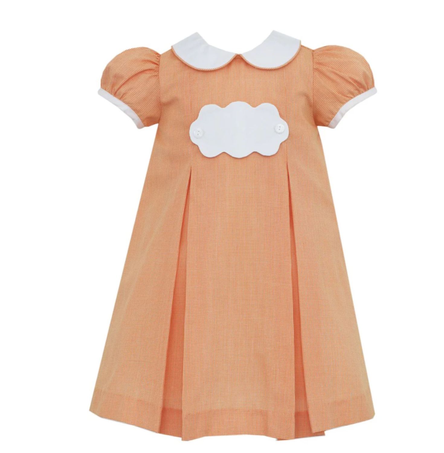 Orange Gingham Girl&#39;s Float Dress