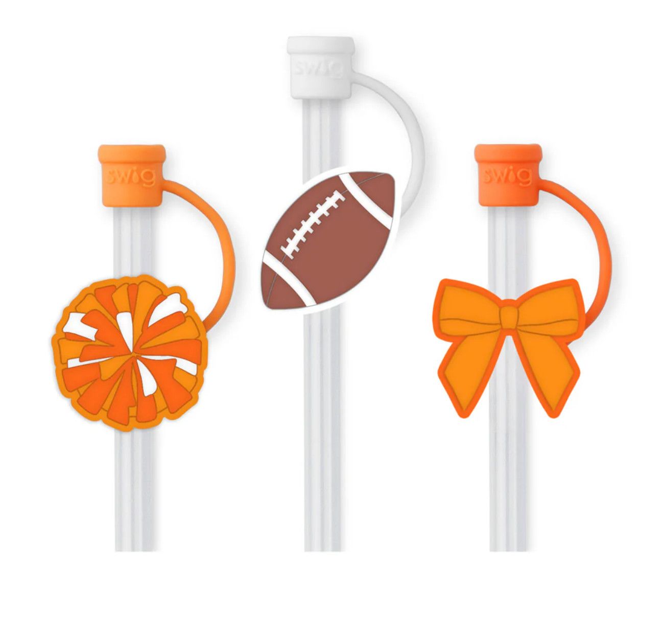 We&#39;ve Got Spirit Orange Straw Topper Set