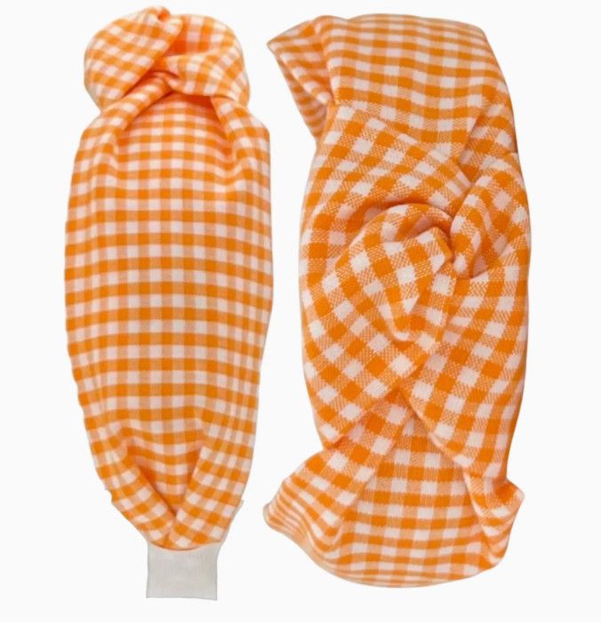 Knotted Headband - Orange Gingham