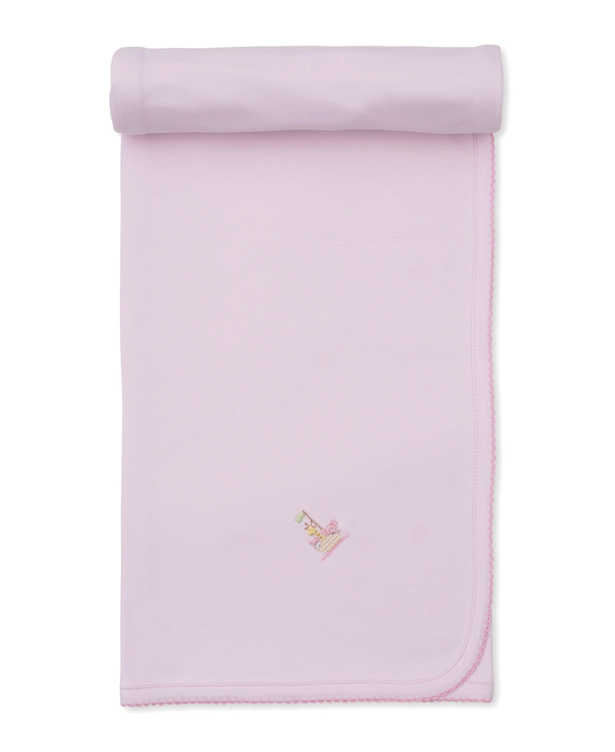 Premier Noah&#39;s Ark Blanket w/ Hand Emb Solid Pink