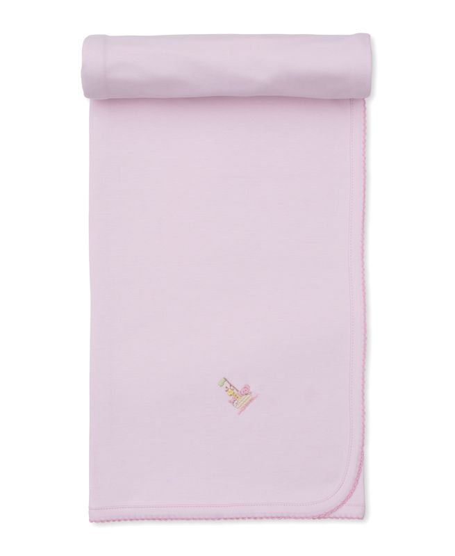 Premier Noah&#39;s Ark Blanket w/ Hand Emb Solid Pink