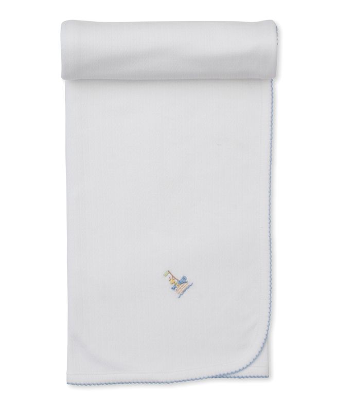 Premier Noah&#39;s Ark Blanket w/ Hand Emb Blue