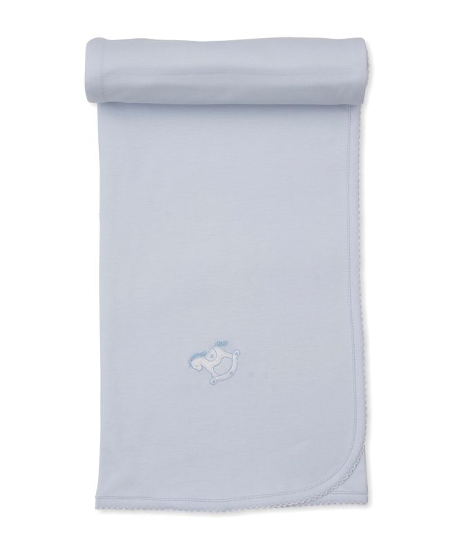 Riding Rockers Blanket Solid Blue
