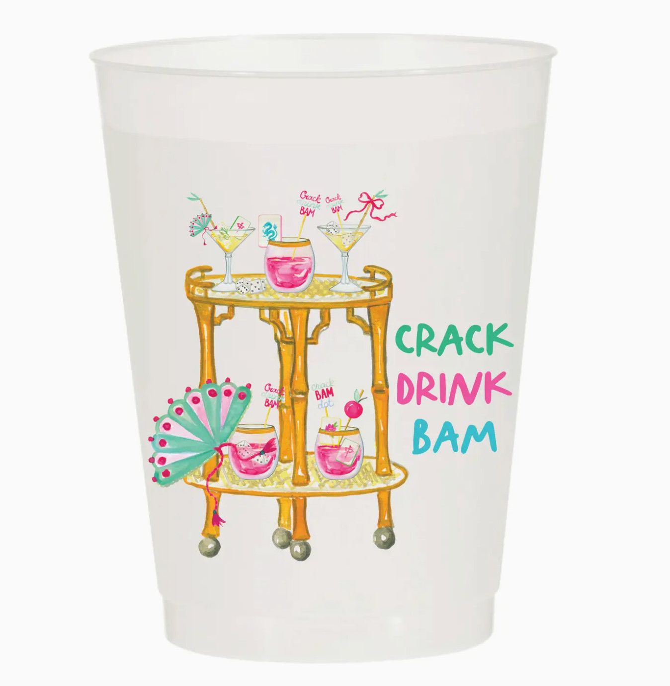Crack Drink Bam Frosted Cups - Mahjong