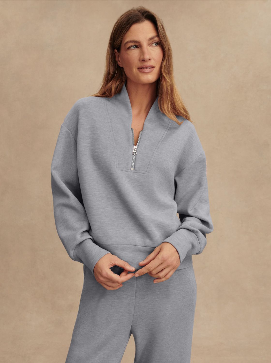 Varley Davidson Sweat Mid Blue Marl
