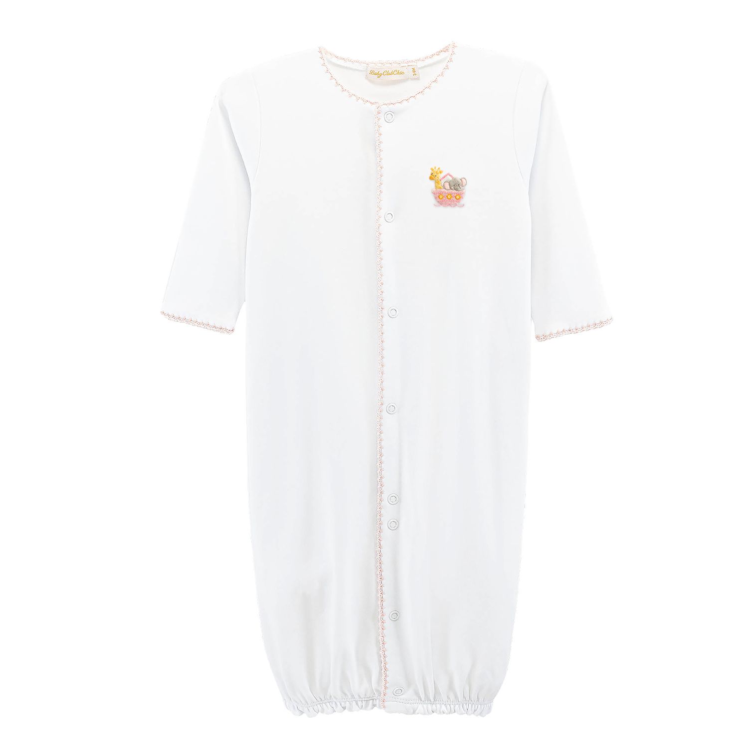 Noah&#39;s Ark Pink Convert. Gown w/ Crochet