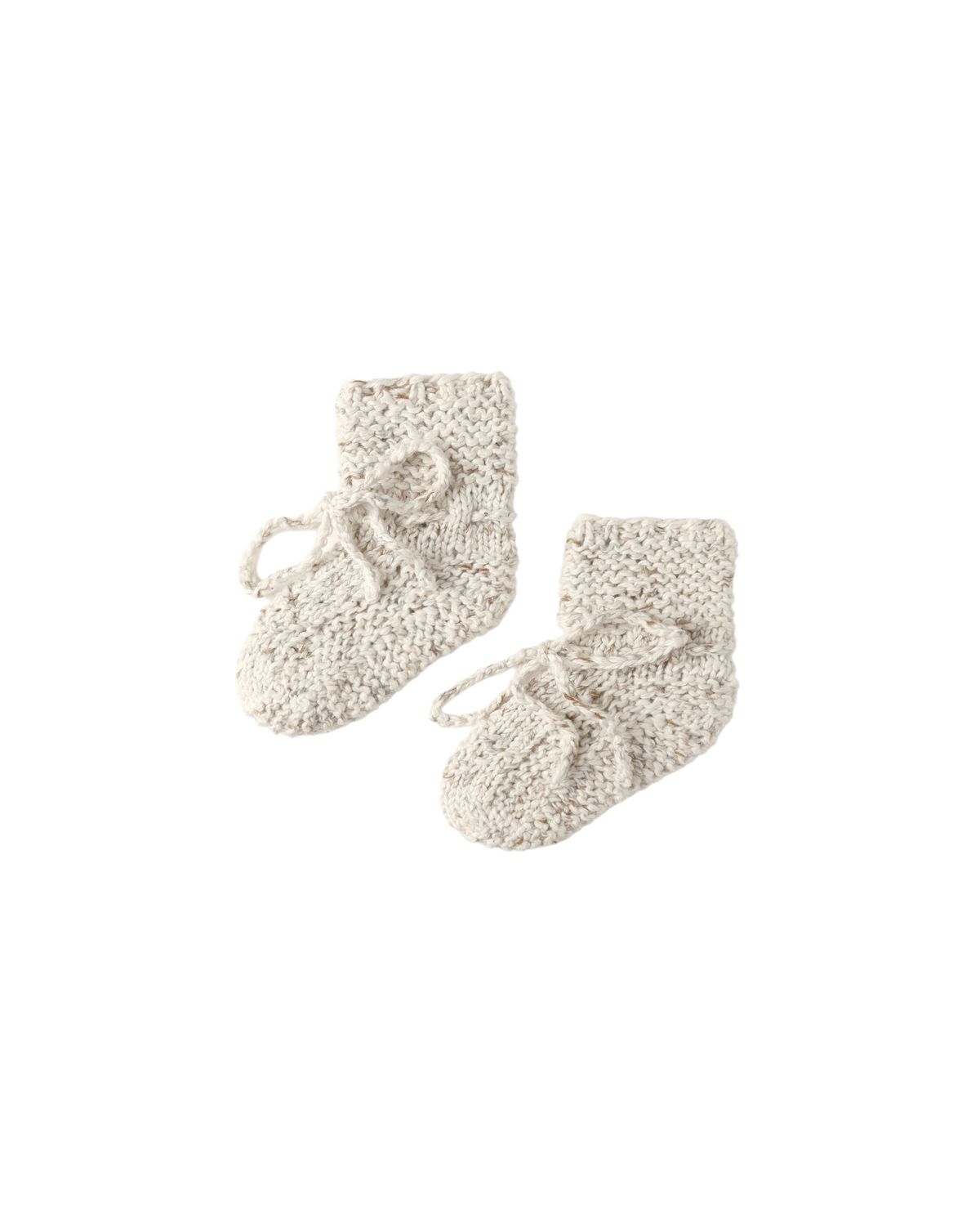Knit Booties in Heathered Blue 0-3m