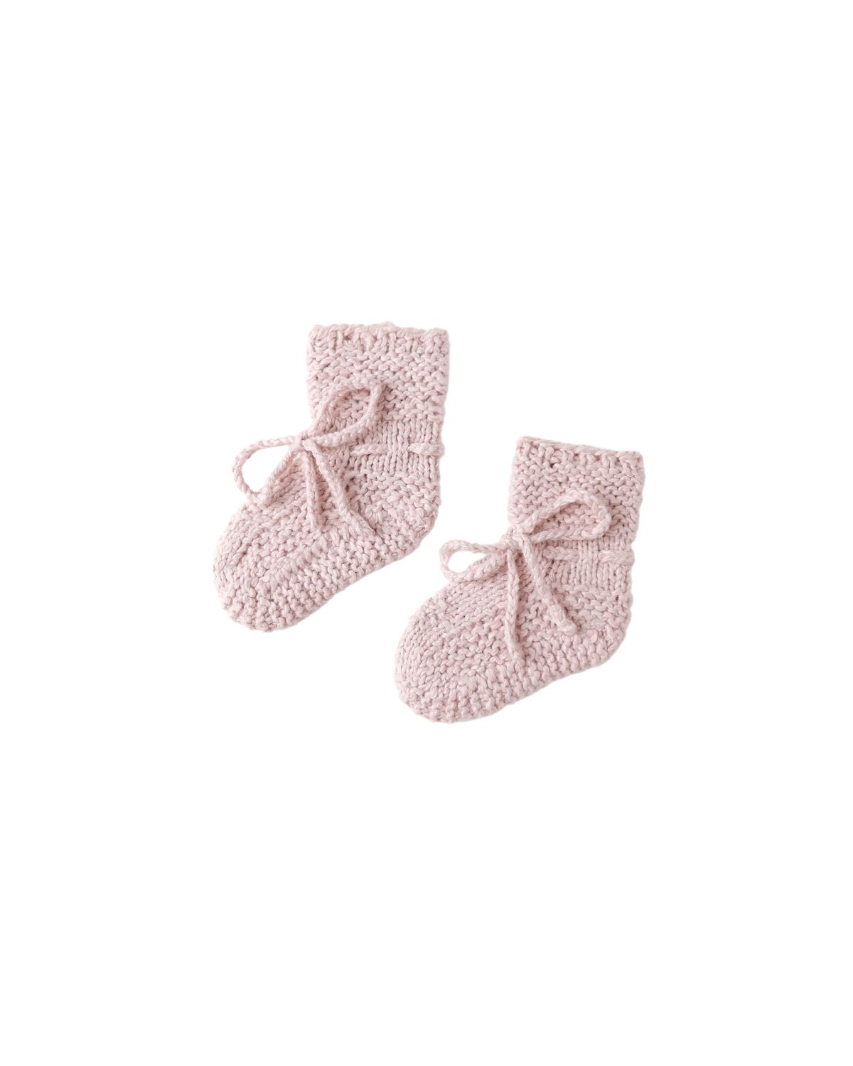 Knit Booties in Rose Speckle 0-3m