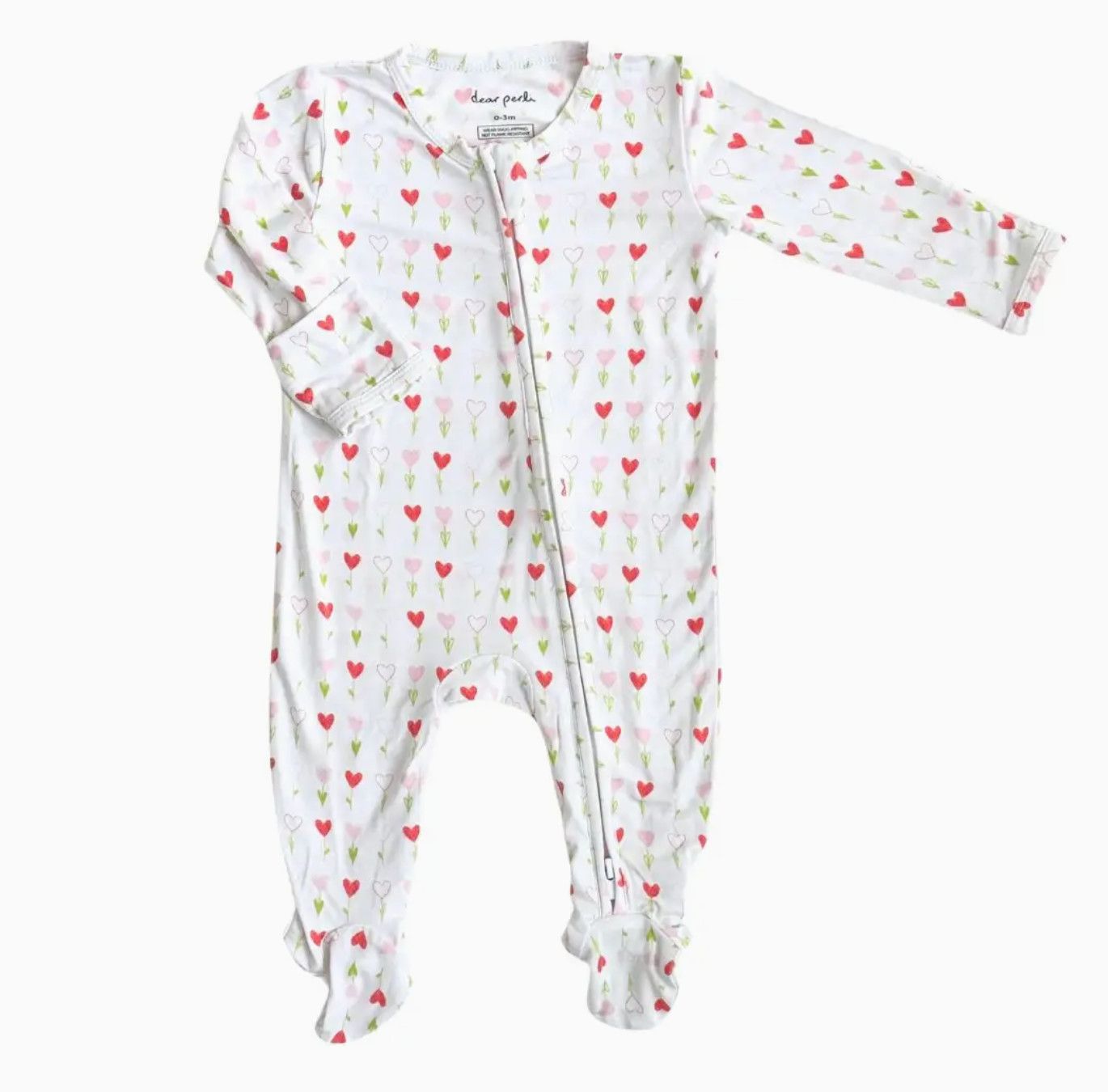 Dear Perli Growing Love Zippered Footie