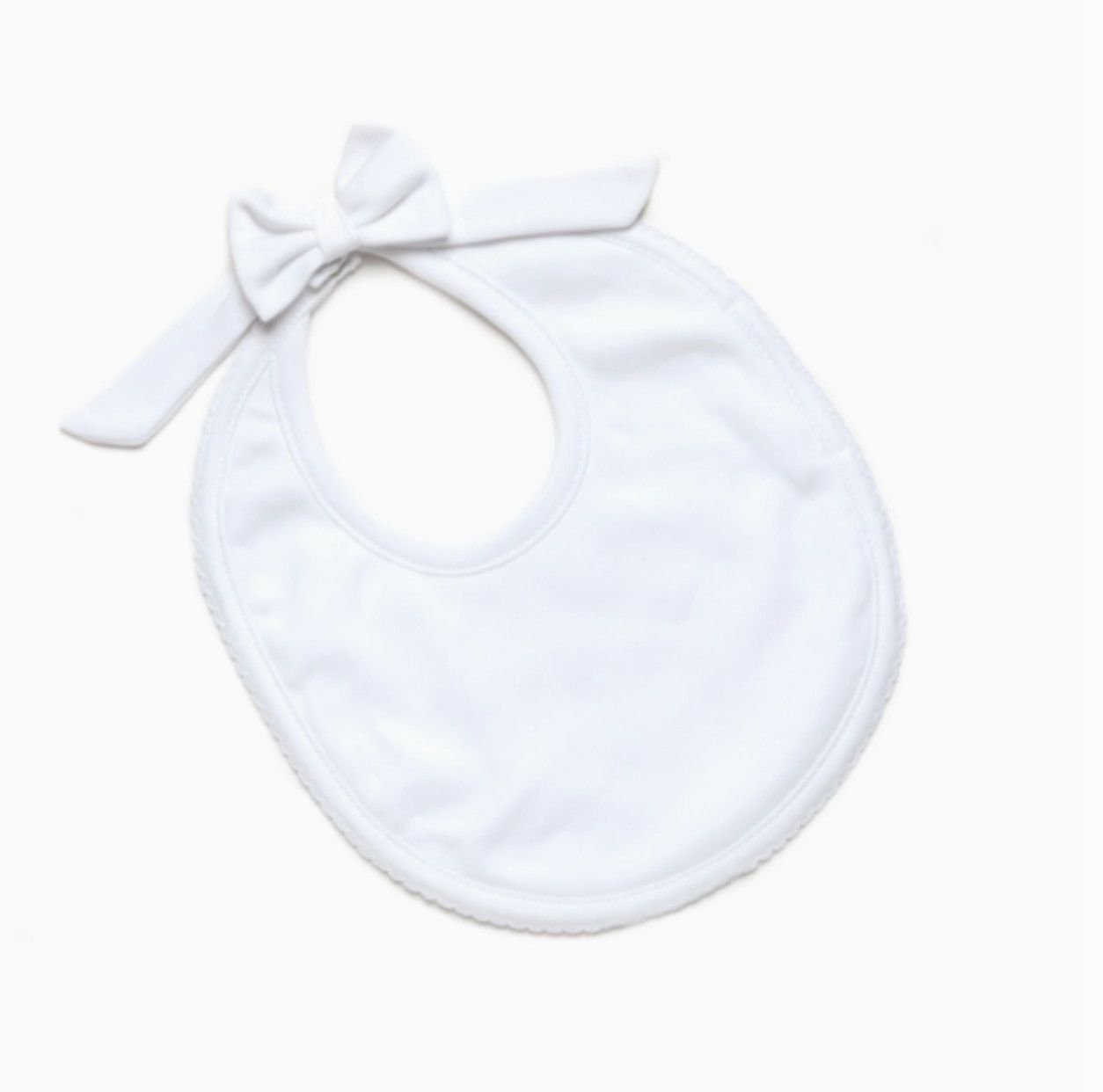 Bow Snap Baby Bib- White